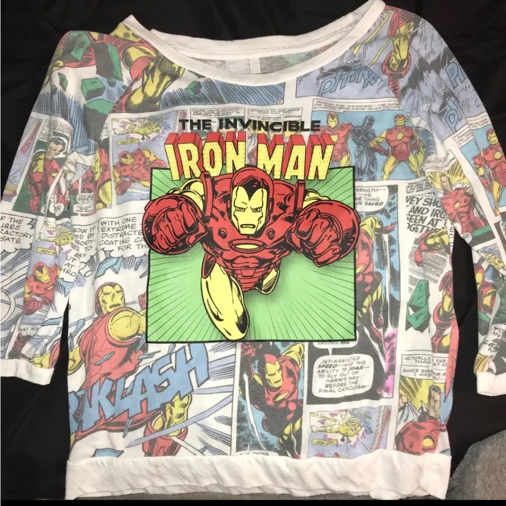 womens the invincible iron man comic book shirt